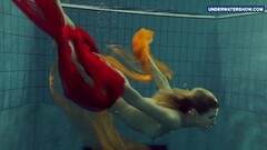 Kinky Yellow and Red clothed teen underwater Thumb