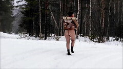 Walking in fun MILF mini - skirt in the woods Thumb