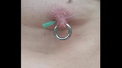 Flies On My With Canula And 5mm Circular Piercing Double Pierced Left Nipple Thumb