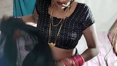 Indian xxx Desi video black saree blouse petticoat and panty Thumb