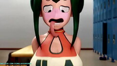 Tsuyu senta na cara da Uraraka enquanto ela engole seu pau imenso [Pixel Perry] Thumb