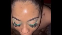 Ebony thot sucking cock Thumb