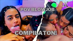 AMAZING! Desperate sluts take giant cocks into their little mouths and fuck all their throats Thumb