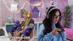 Kinky Blonde (Angel Youngs) Borrows Her Roommate'_s BF For A Quick Fuck In Front Of The Camera - Reality Kings Thumb