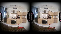 Solo teen brunette, Bloom Lambie is masturbating, in VR Thumb