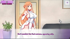 Waifu Hub [Hentai parody game PornPlay ] Ep.1 Asuna Porn Couch casting - this naughty lady from sword Art Online want to be a pornstar Thumb