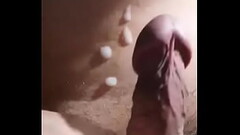 Masturbation with roped balls and cum - Satisfacto Thumb