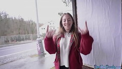 Public POV outdoor sex of slutty pantyhose teen for finances Thumb