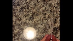 Stroking my cock until I blow a load on Valerie'_s counter Thumb