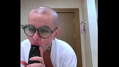 Blowjob dildo from a bald girl with big tits Thumb