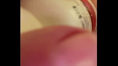 Fucking my hole with a bottle and showing rosebud Thumb