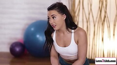 Babe squirts in yoga instructors mouth Thumb