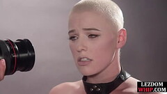 Bald blonde babe with big tits gets fingered and anal fuck Thumb