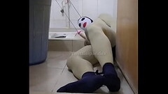 Zentai slave penis  toilet bondage Thumb
