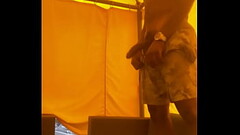 Handsomedevan flashes his bbc while sitting by the pool Thumb