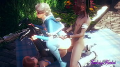 Frozen Hentai - Elsa &amp_ Anna fucked and fingering Threesome - Anime Manga Japanese Disnery Porn Thumb