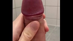 Uncut cock cums hard after edging Thumb