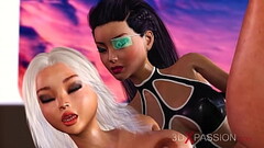 Hot sex in the space station! Female android plays with a young blonde Thumb